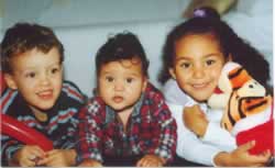 Jeffrey, Dixon and Manou Christmas 2002