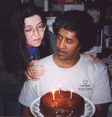 tatiana and david with the birthday cake
