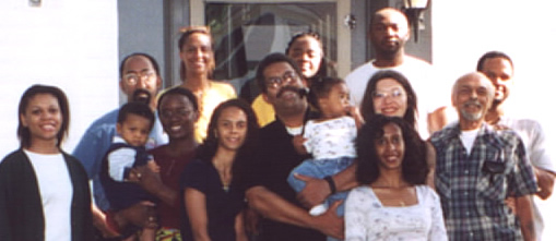 group shot 3. From L to R: Michelle, Sherwood holding Justin, Marie-Claire, Karen, Kathy, Wayne holding Ariana, Jo-Anne, Claude, Tatiana, Deborah, Uncle Leon and James.
