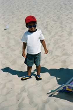 Justin as the beach bum