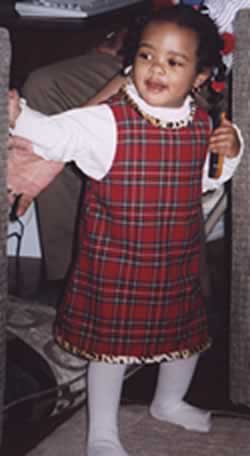 Ariana at Aunt Debbie's christmas 2001