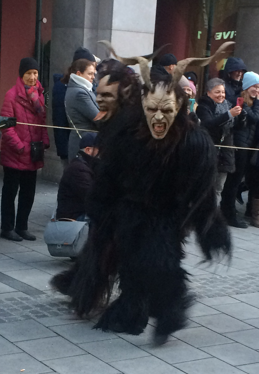 two Krampuses on the run