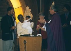 Right after the Baptism had finished. Isabelle napped pretty much the whole time ~ non-plussed.