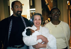 Great Aunt Margaret with her great-niece.