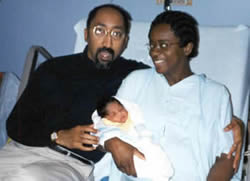 The proud parents in the hospital after Isabelle was born. January 10, 2002.